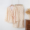 Ownkoti Cotton Double Gauze Floral Long Sleeve Loungewear Set
