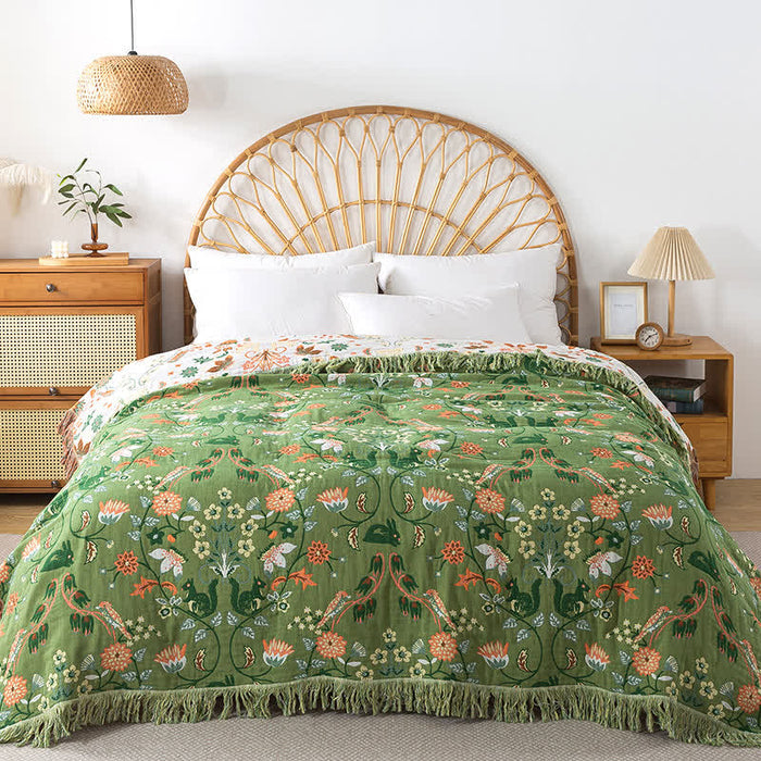 Ownkoti Cotton Gauze Breathable Rural Reversible Quilt