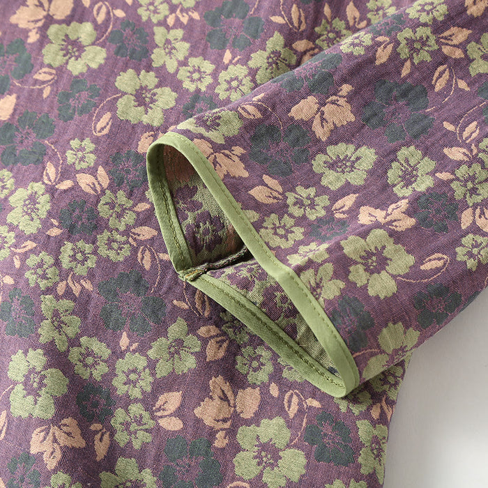 Ownkoti Cotton Gauze Floral Frog Closure Loungewear Set - image 2