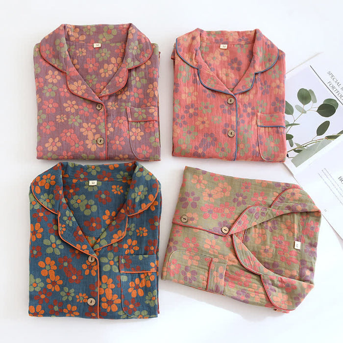 Cotton Gauze Long Sleeves Pajama Set - image 1