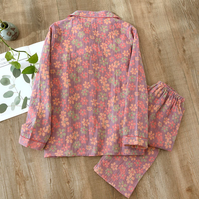 Cotton Gauze Long Sleeves Pajama Set - image 5