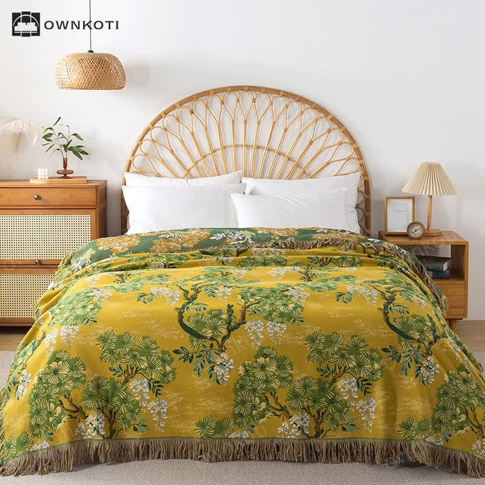 Ownkoti Cotton Gauze Reversible Jungle Print Quilt