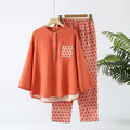 Ownkoti Cotton Gauze Round-neck Pajama Set