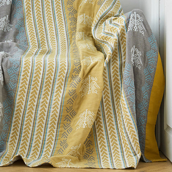 Cotton Wheat Ear Print Reversible Blanket