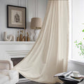 Cotton White Curtain Hollow-Out Drapes with Tassel Curtains Ownkoti Rod Pocket 59"W×110"L