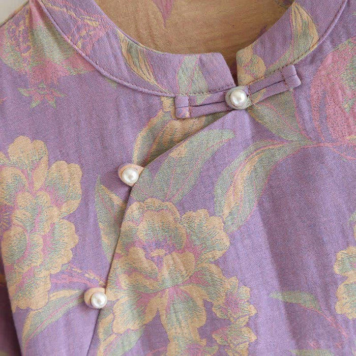 Ownkoti Cotton Yarn-dyed Retro Short-sleeve Loungewear Set - image 4