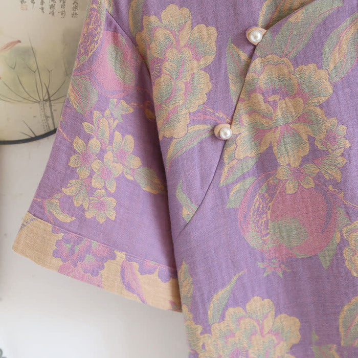 Ownkoti Cotton Yarn-dyed Retro Short-sleeve Loungewear Set - image 6