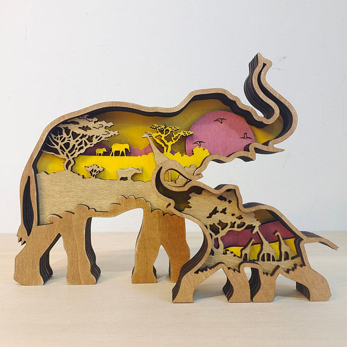 Creative Forest Animal Decoration - Elephant Family