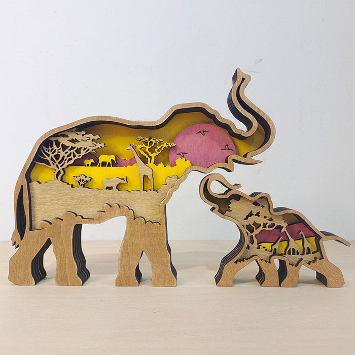 Creative Forest Animal Decoration - Elephant Family