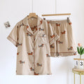 Ownkoti Cute Dachshund Couple Short-sleeve Pajama Set