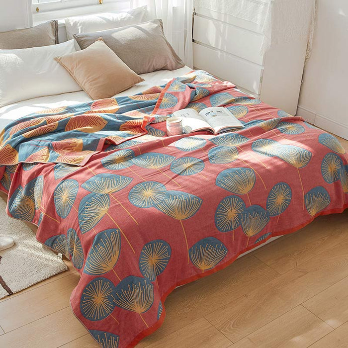 Ownkoti Dandelion Print Cotton Reversible Quilt