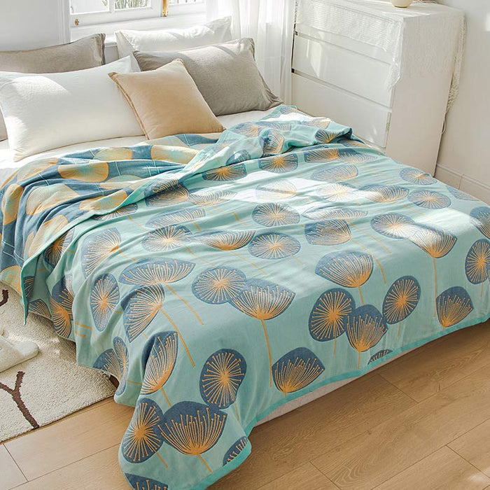 Ownkoti Dandelion Print Cotton Reversible Quilt