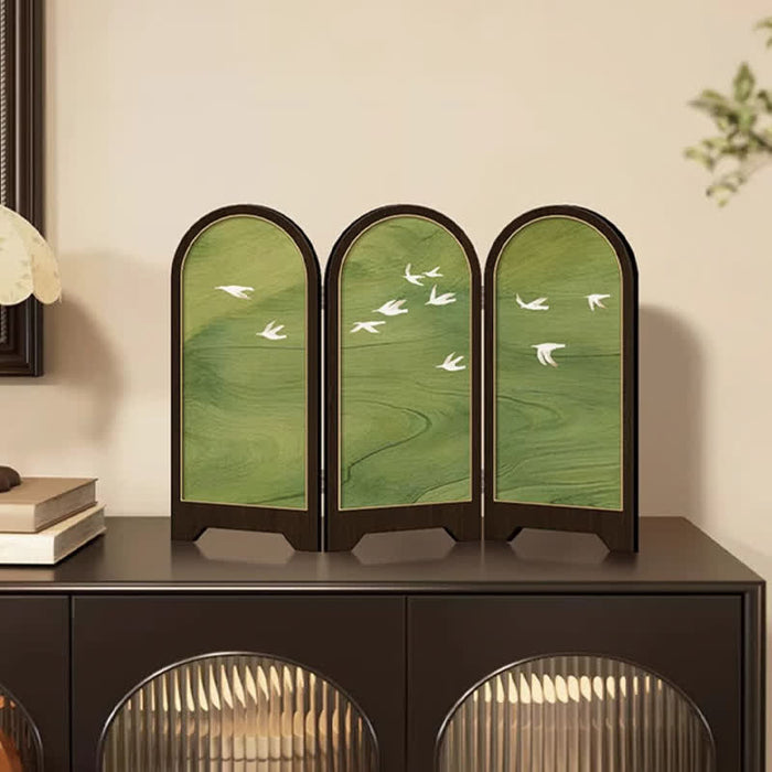 Ownkoti Desktop Rural Style Foldable Screen Ornament - A - 2PCS - 21"W x 16"H - image 0