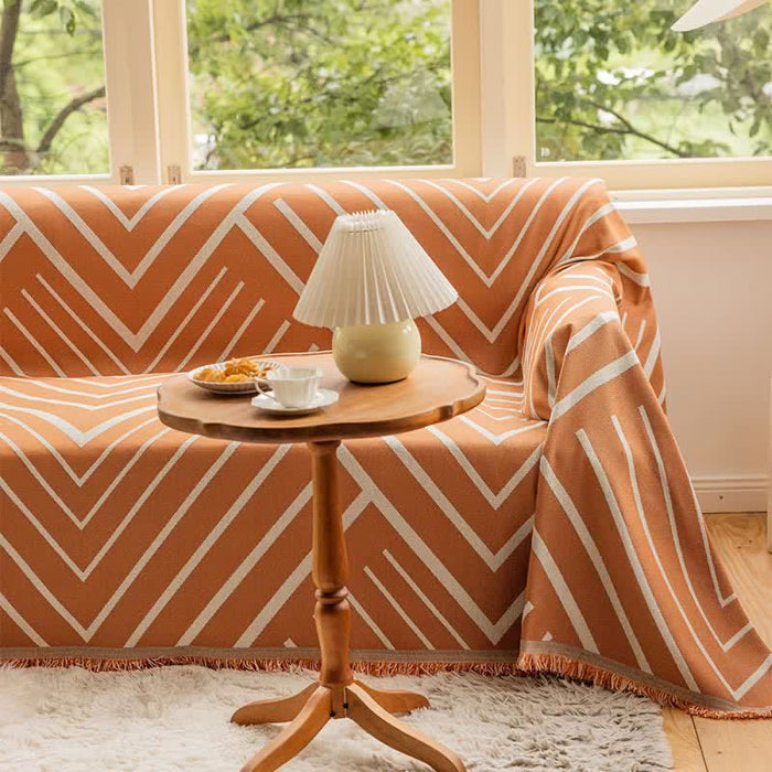 Ownkoti Diamond Stripe Multifunctional Blanket Sofa Protecto