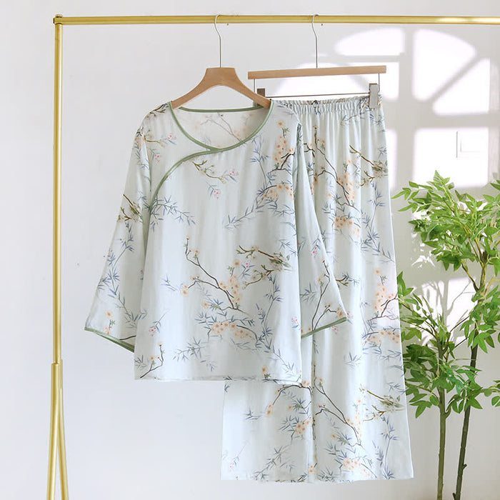 Ownkoti Double Layer Gauze Rural Comfy Nightwear