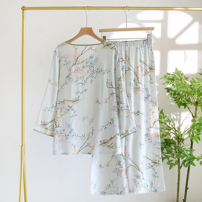 Ownkoti Double Layer Gauze Rural Comfy Nightwear