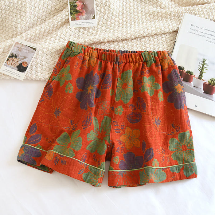 Ownkoti Double Layered Gauze Summer Pajama Shorts - Orange - XL - image 0
