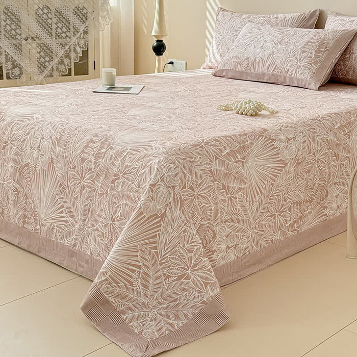 Ownkoti Elegant Botanical Print Cotton Coverlet