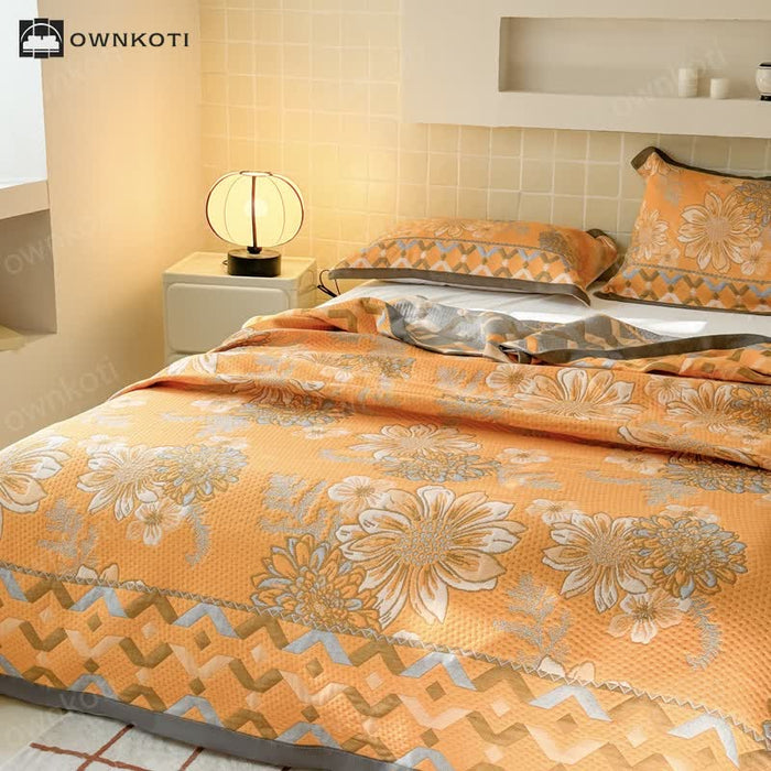 Ownkoti Elegant Flower Lightweight Cotton Gauze Quilt