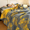 Elegant Flower Three Layer Cotton Gauze Quilt - 2pcs Pillow Towels - 19" x 31" - image 0