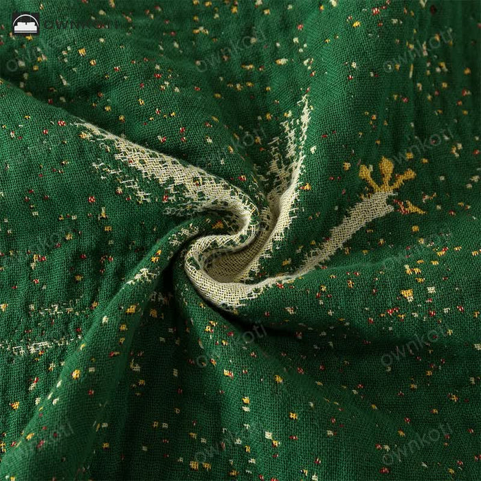 Ownkoti Elegant Goose Cotton Gauze Reversible Tassel Quilt