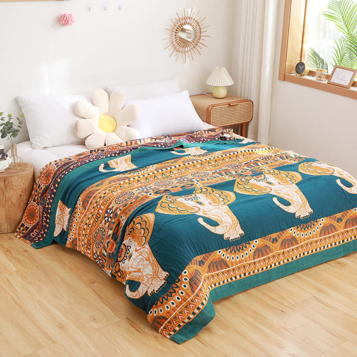 Elephant Cotton Summer Reversible Design Quilt