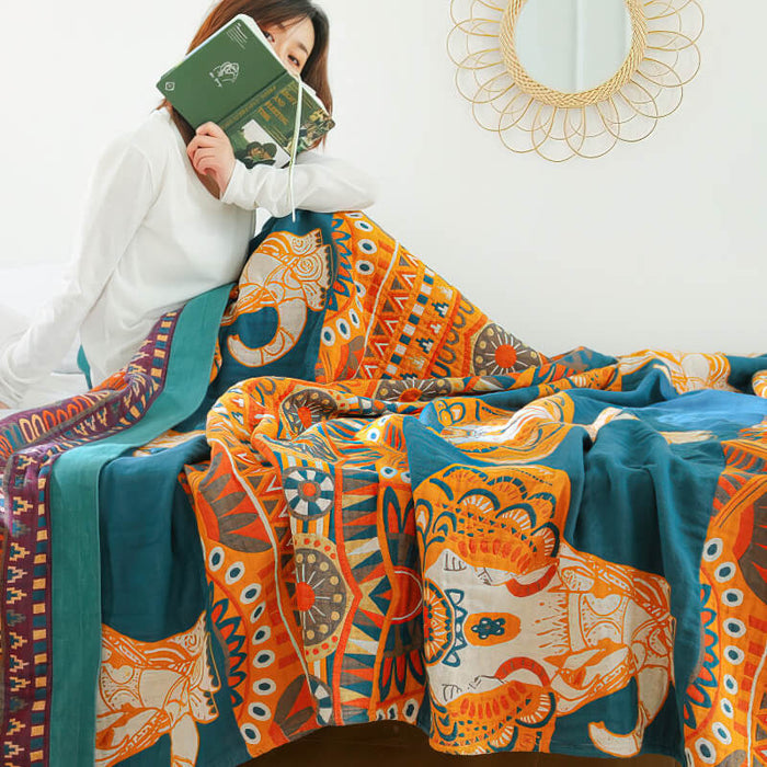 Elephant Cotton Summer Reversible Design Quilt