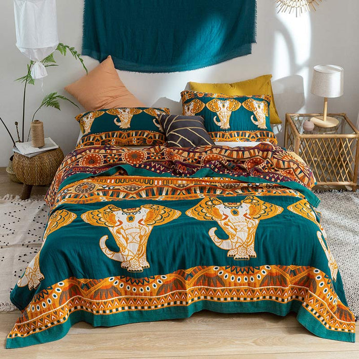 Elephant Cotton Summer Reversible Design Quilt