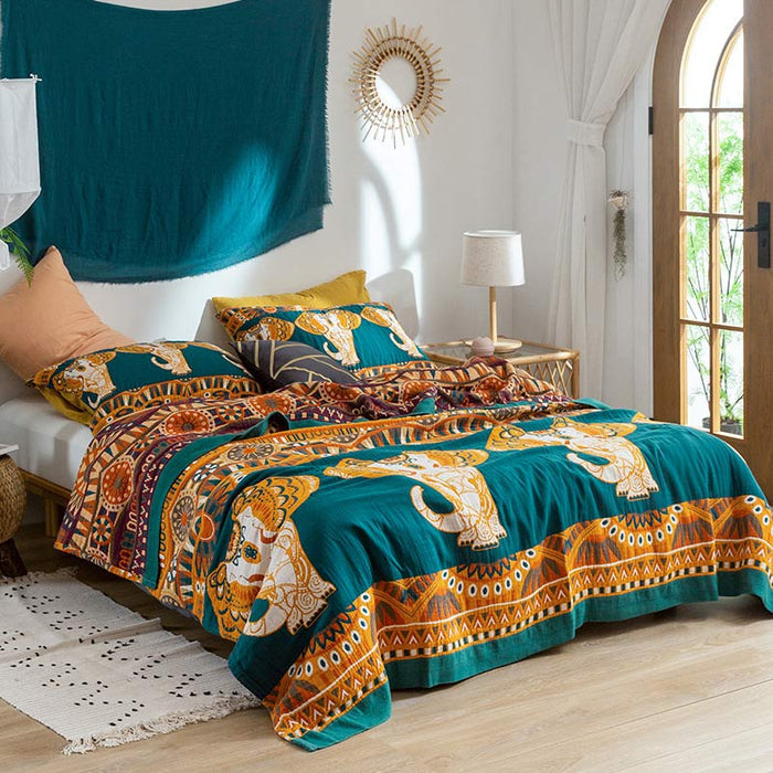 Elephant Cotton Summer Reversible Design Quilt