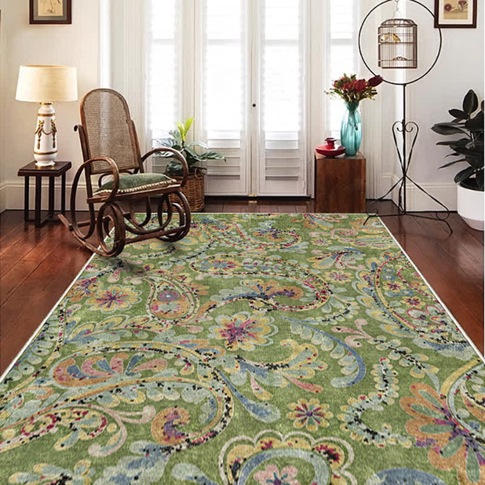 Ownkoti Ethnic Paisley Anti-slip Indoor Outdoor Rug