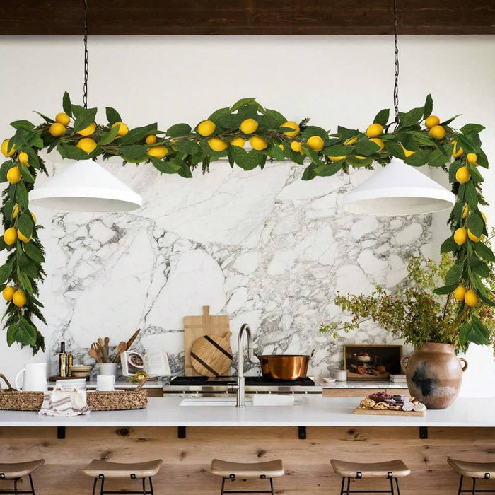 Ownkoti Farmhouse Artificial Lush Greenery Lemon Garland - image 0