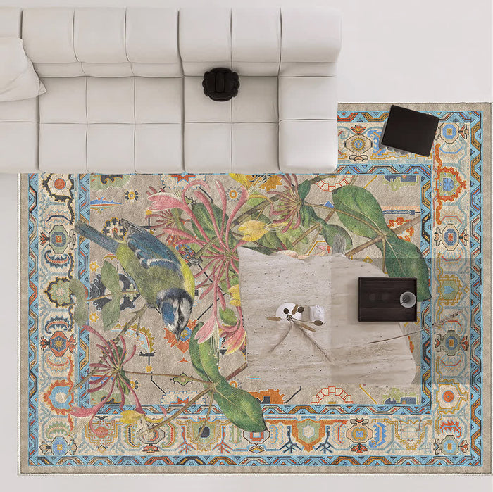 Ownkoti Floral Bird Water Resistant Washable Area Rug - image 2