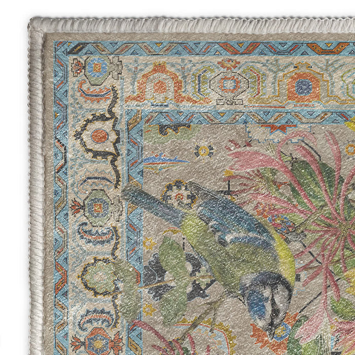 Ownkoti Floral Bird Water Resistant Washable Area Rug - image 5