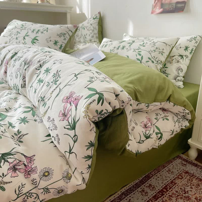 Floral Branches Cotton Bedding Set(4PCS) - image 3
