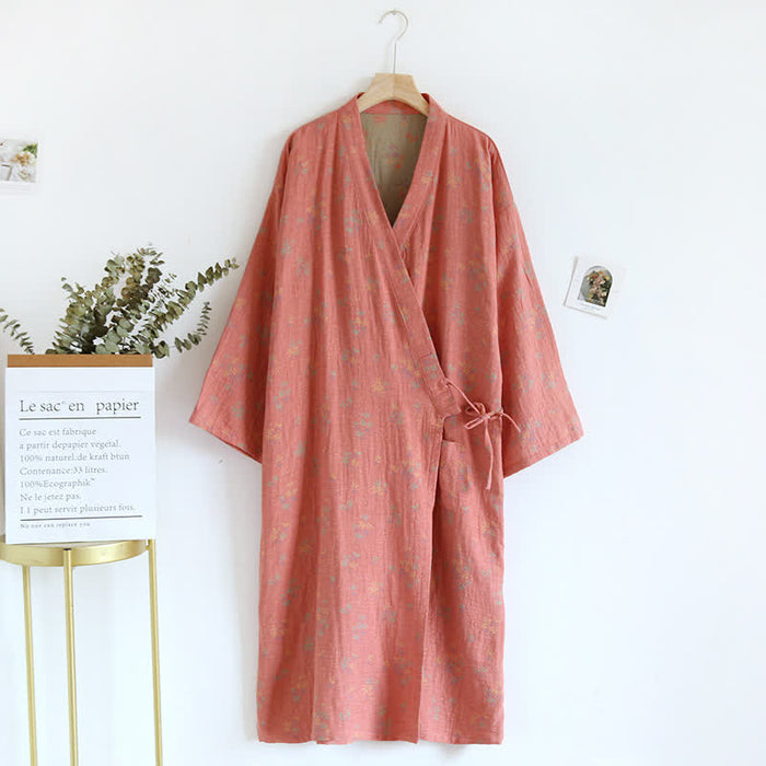 Ownkoti Floral Cotton Comfy Loose Bathrobe Pajama