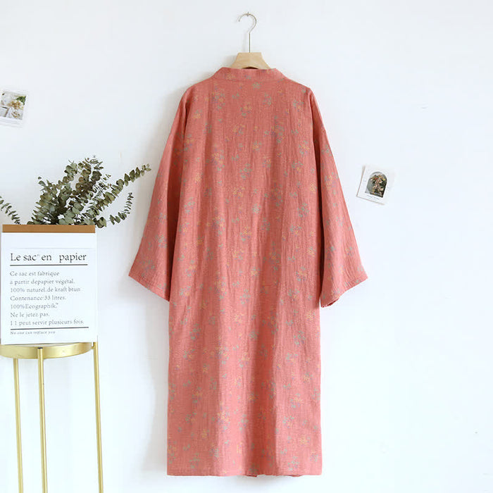 Ownkoti Floral Cotton Comfy Loose Bathrobe Pajama