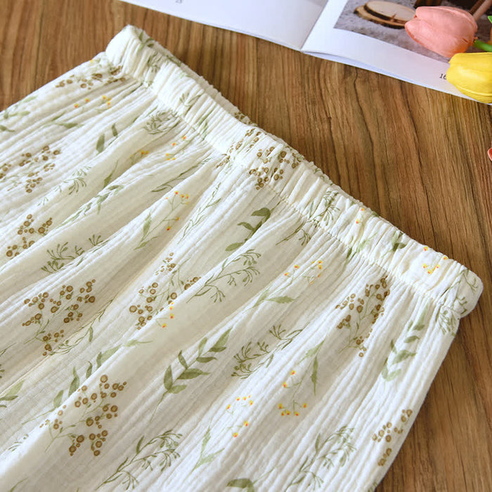 Ownkoti Floral Cotton Double Gauze Pajama Set