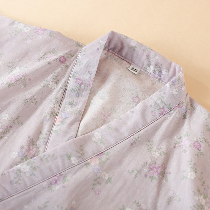 Ownkoti Floral Cotton Gauze Nightgown Home Wear