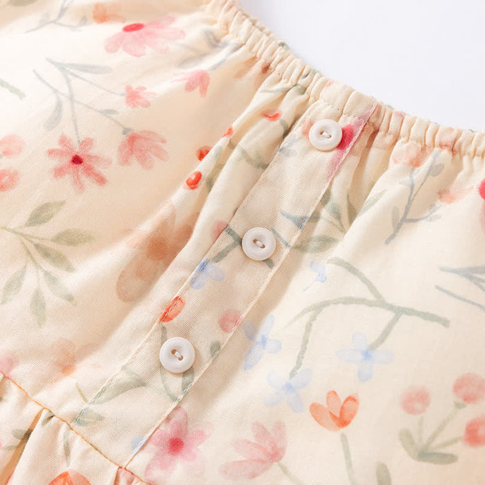Ownkoti Floral Leaf Cotton Padded Camisole Nightdress