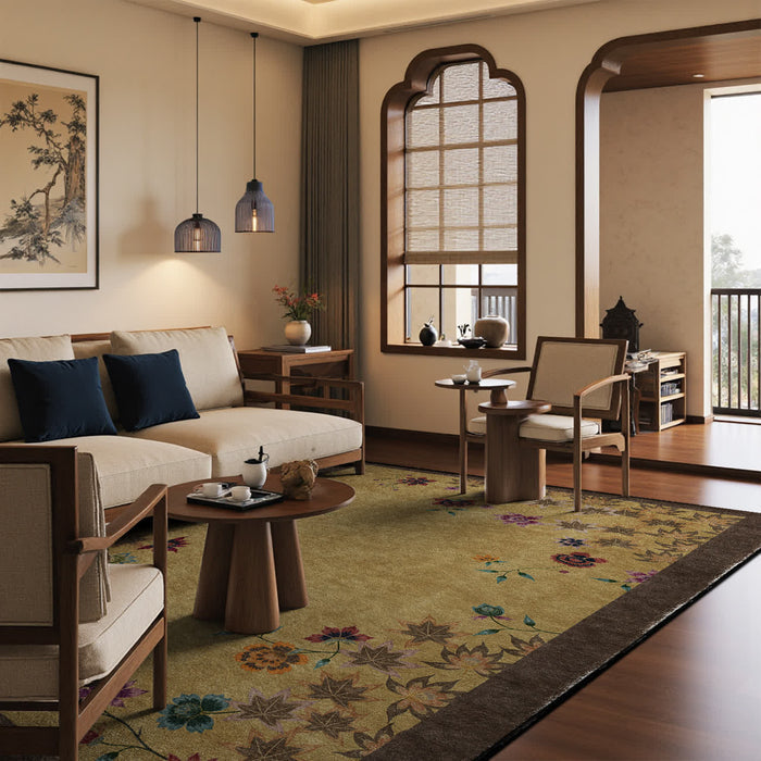 Ownkoti Floral Maple Leaf Anti-slip Indoor Outdoor Rug - image 4