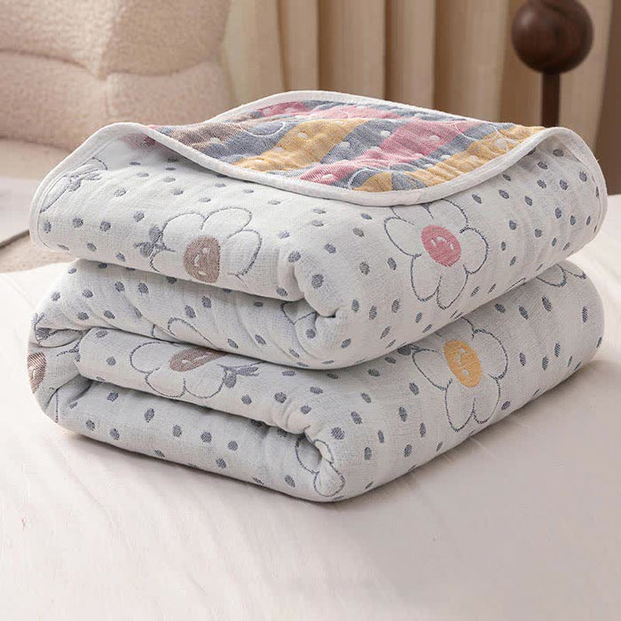 Ownkoti Floral Polka Dot Cotton Reversible Quilt