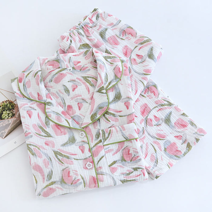 Floral Tulip Cotton Gauze Pajama Set - image 2
