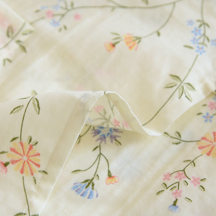 Ownkoti Flower Cotton Gauze Kimono Pajama Set