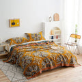 Ownkoti Flower Cotton Gauze Quilt Reversible Blanket - Brown - King - image 0