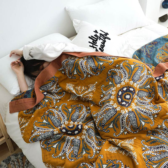 Ownkoti Flower Cotton Gauze Quilt Reversible Blanket - image 2