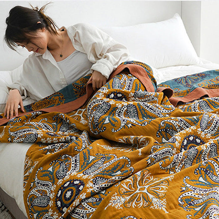 Ownkoti Flower Cotton Gauze Quilt Reversible Blanket - image 3