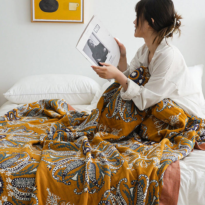 Ownkoti Flower Cotton Gauze Quilt Reversible Blanket - image 4