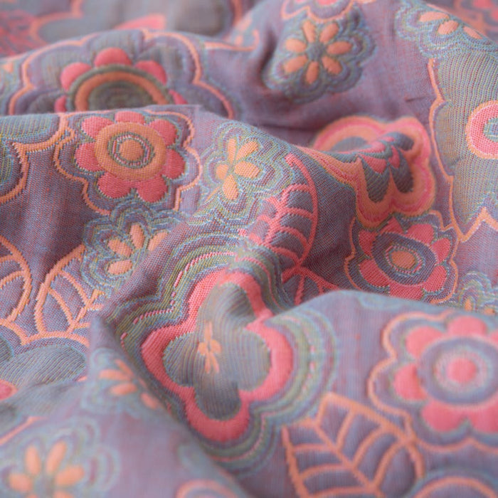 Ownkoti Flower Jacquard Cotton Gauze Reversible Quilt
