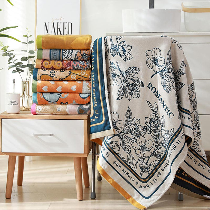 Flower Mixed Color Reversible Bath Towel
