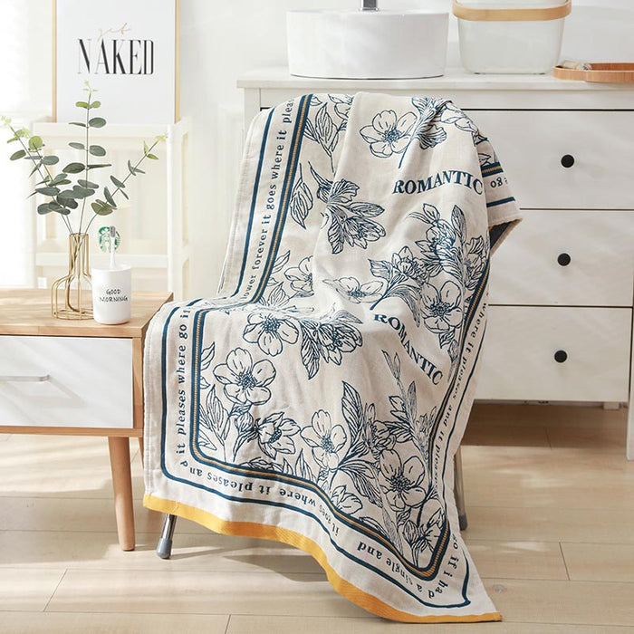 Flower Mixed Color Reversible Bath Towel